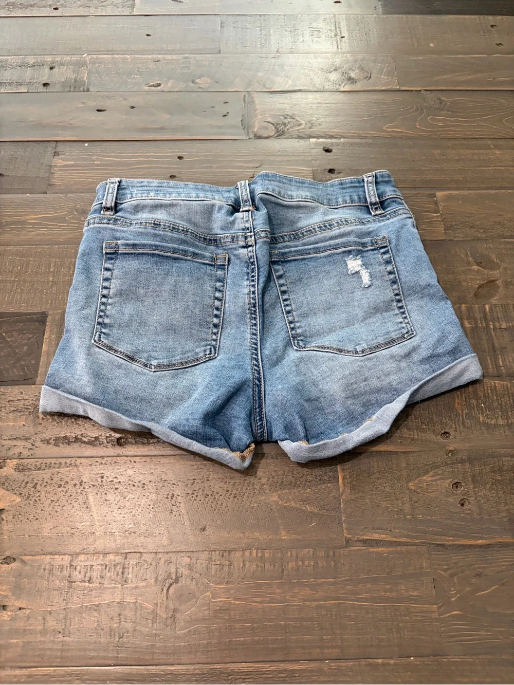 PacSun Super Stretch Shortie Denim Shorts Size 27 Distressed Cuffed